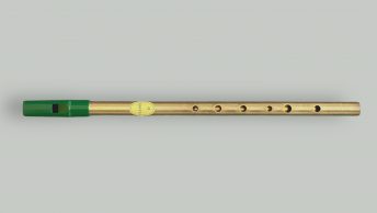 Feadog brass tin whistle full front view