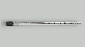 Lir Silver tin whistle full front view